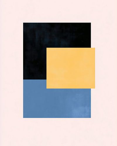 Geometrische blaue Komposition: Minimalistisches Gleichgewicht