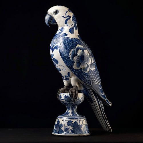 Delft Blue Parrot