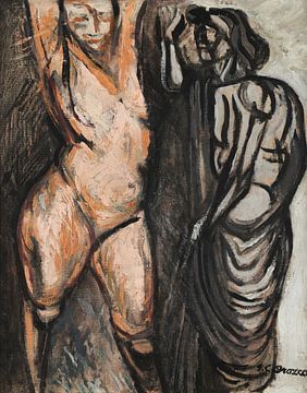 Naakt en gekleed figuur, José Clemente Orozco, ca 1945 van Atelier Liesjes