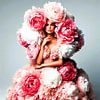 Je suis habillée de pivoines roses ( 2 ) sur Ineke de Rijk