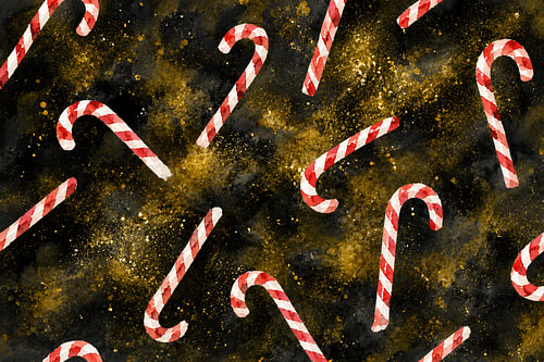 Winter-themed candy canes