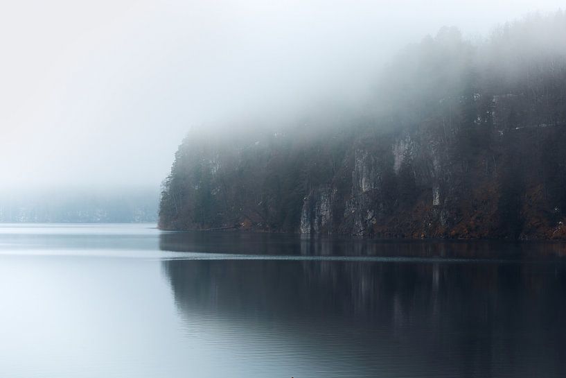 Alpsee | nature sauvage | lac en allemagne | tons froids | papier peint photo par Laura Dijkslag