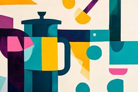 L'art du café dans un jeu géométrique sur Poster Art Shop
