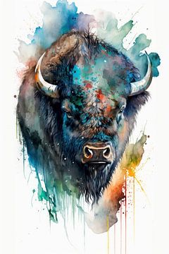 Buffel - Aquarel van New Future Art Gallery