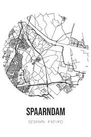 Spaarndam (Noord-Holland) | Map | Black and White by Prints of Place
