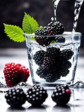 Blackberry water splash by Retrotimes