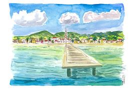 Uitzicht op de kust van het tropische dorp Anse dArlet in Martinique van Markus Bleichner