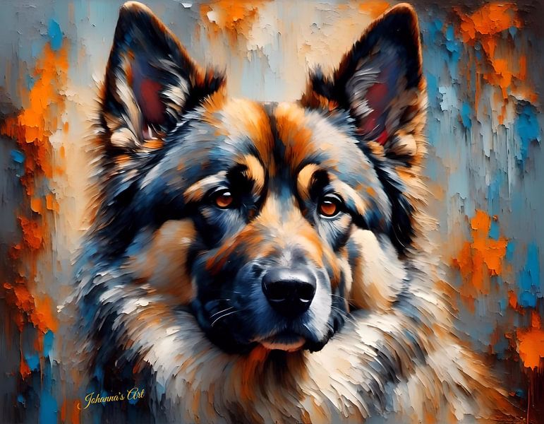 Norwegian Elkhound Dog Art - Original by Johanna's Art by Johannas Art Creations