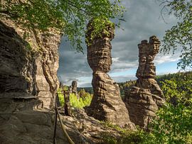 Bielatal, Suisse saxonne - Banque et colonnes d'Hercule