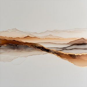 Abstract Wabi-Sabi Gold Im Minimalistischen Luxusstil
