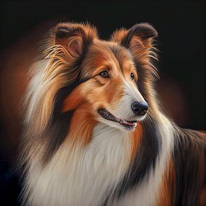 Portret van een Border Collie Illustratie van Animaflora PicsStock