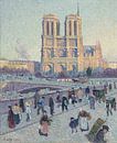The Quai Saint-Michel and Notre Dame, Maximilien Luce van Meesterlijcke Meesters thumbnail