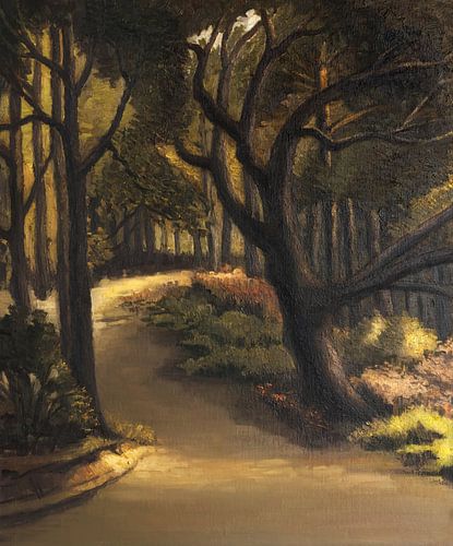 Hiking paths in the Calmeynbos in De Panne - Oil on canvas