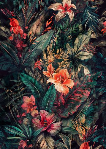 Fleurs plantes art de la jungle