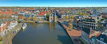 Lucht Panorama van het stadje Sneek in Friesland van Eye on You