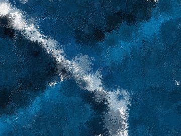 Abstract in blauw tinten en wit van Maurice Dawson