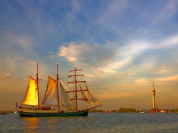 Zeilschip in strijklicht Markermeer