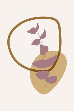 Leaves in pastel colors. Modern boho botanical no. 6 by Dina Dankers