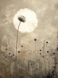 Landschaft in Erdtönen, japanischer Stil von Japandi Art Studio