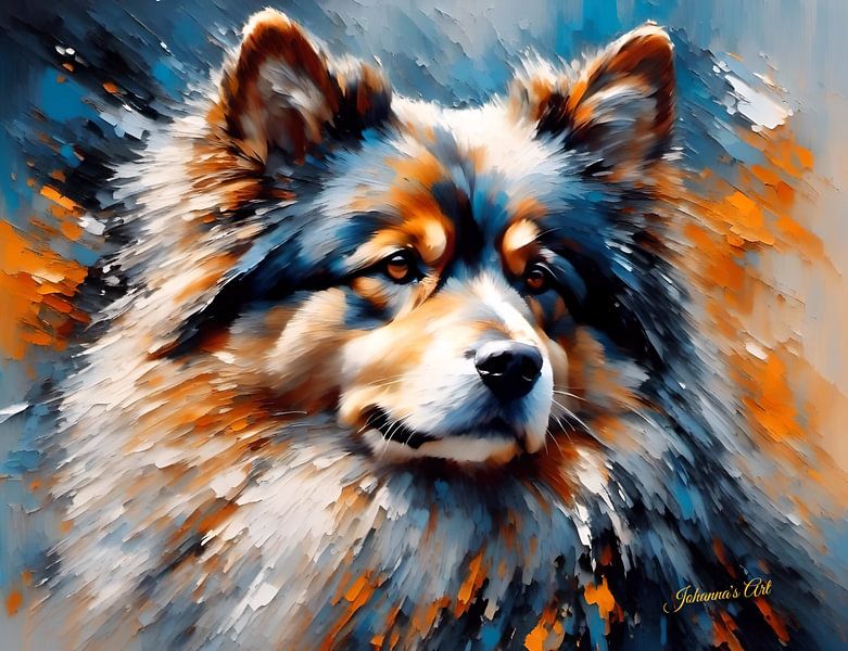 Swedish Lapphund Art 1 - "Loyal Laplander" by Johanna's Art - Celebrate the Spirit! by Johannas Art Creations