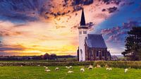 Het kerkje van Den Hoorn op Texel van Hilda Weges thumbnail
