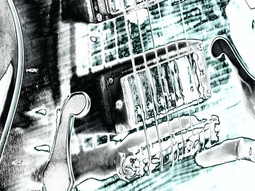 Abstract close-up semi-acoustic guitar