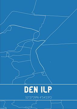 Blauwdruk | Landkaart | Den Ilp (Noord-Holland) van Rezona