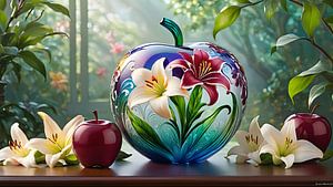 La splendeur florale capturée dans l'art du verre