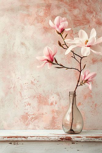 Magnolia – Japandi stilleven in terracotta tinten