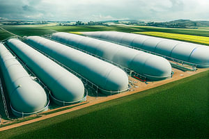 Biogasanlage aus der Luft Illustration