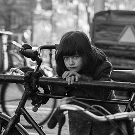 Girl on a bridge in old fashion looks, Amsterdam von ProPhoto Pictures