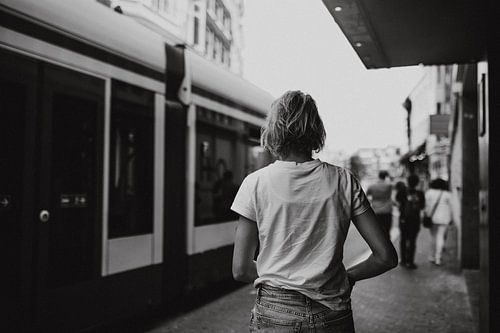 Street photography, Amsterdam | Artistic black and white photo print