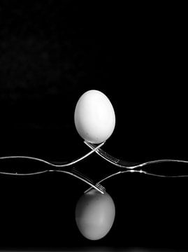 In balans 2:  een ei op twee vorken. van SO fotografie