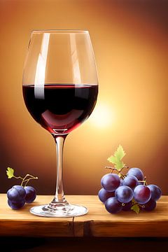 Glas rode wijn van Hilde Remerie