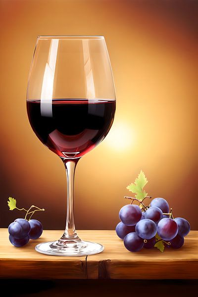 Glass of red wine by Hilde Remerie Photography and digital art