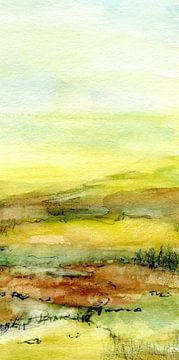 Landschap met glooiende heuvels van Claudia Gründler