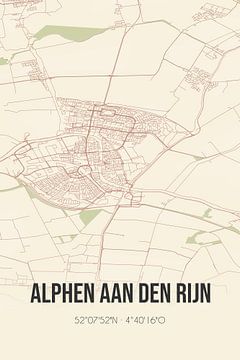 Alte Landkarte von Alphen aan den Rijn (Südholland) von Rezona