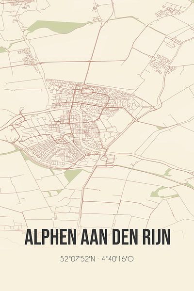 Vintage map of Alphen aan den Rijn (South Holland) by MyCityPoster