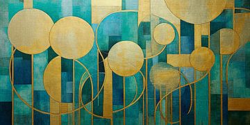 Enchanted Forest Turquoise and Gold by Whale & Sons