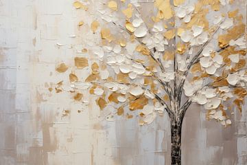 Baum in Gold und Weiß