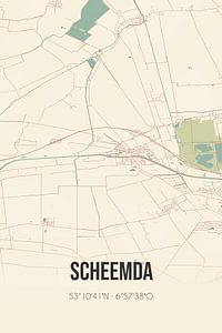 Vintage landkaart van Scheemda (Groningen) van Rezona