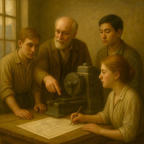 The Mentor - AI Classica - People at work - Art for business