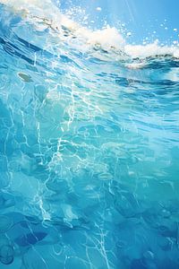 Sous l'eau | Art de l'eau bleue sur De Mooiste Kunst