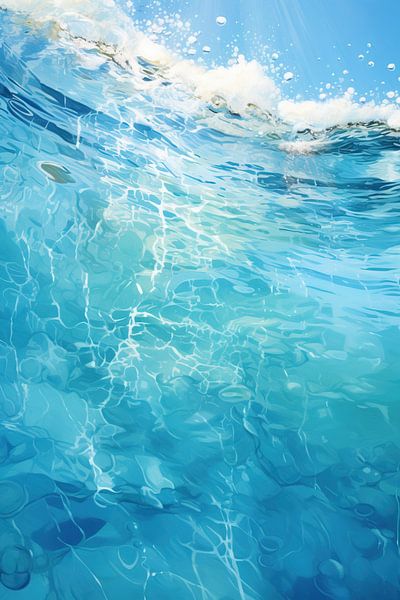 Unterwasser | Blaue Wasserkunst von Wunderbare Kunst