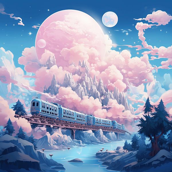 The Pink Moon Train by Art Lovers