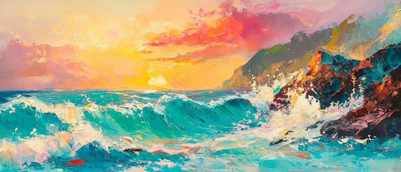 The sound of waves at sunset by Poster Art Shop