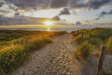 Het strand, de zee en de zon aan de Hollandse kust