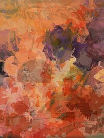Abstract botanical art in warm autumn colors by Dina Dankers