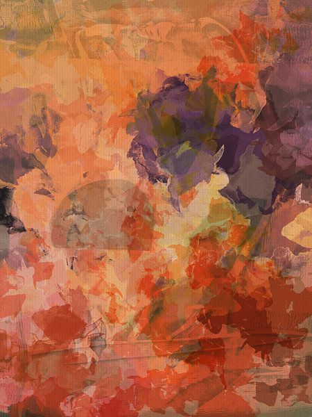 Art botanique abstrait aux couleurs chaudes de l'automne par Dina Dankers