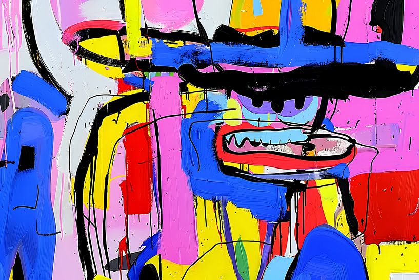 Abstract kleurrijk schilderij van figuur en kleuren van Art & Soul Creations